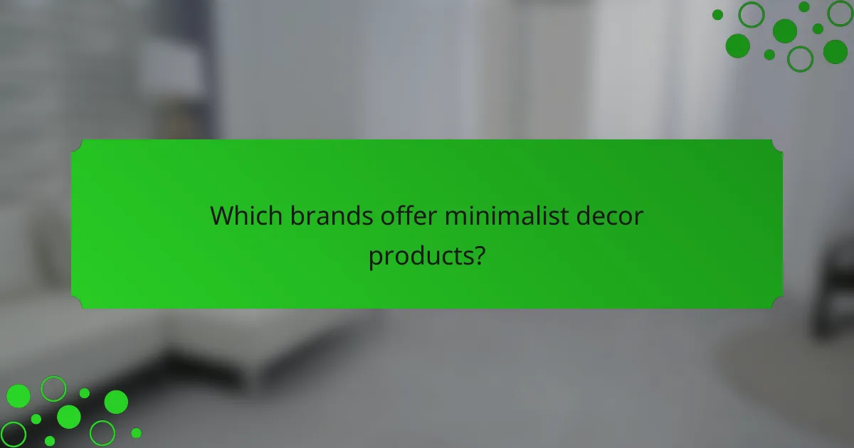 Which brands offer minimalist decor products?